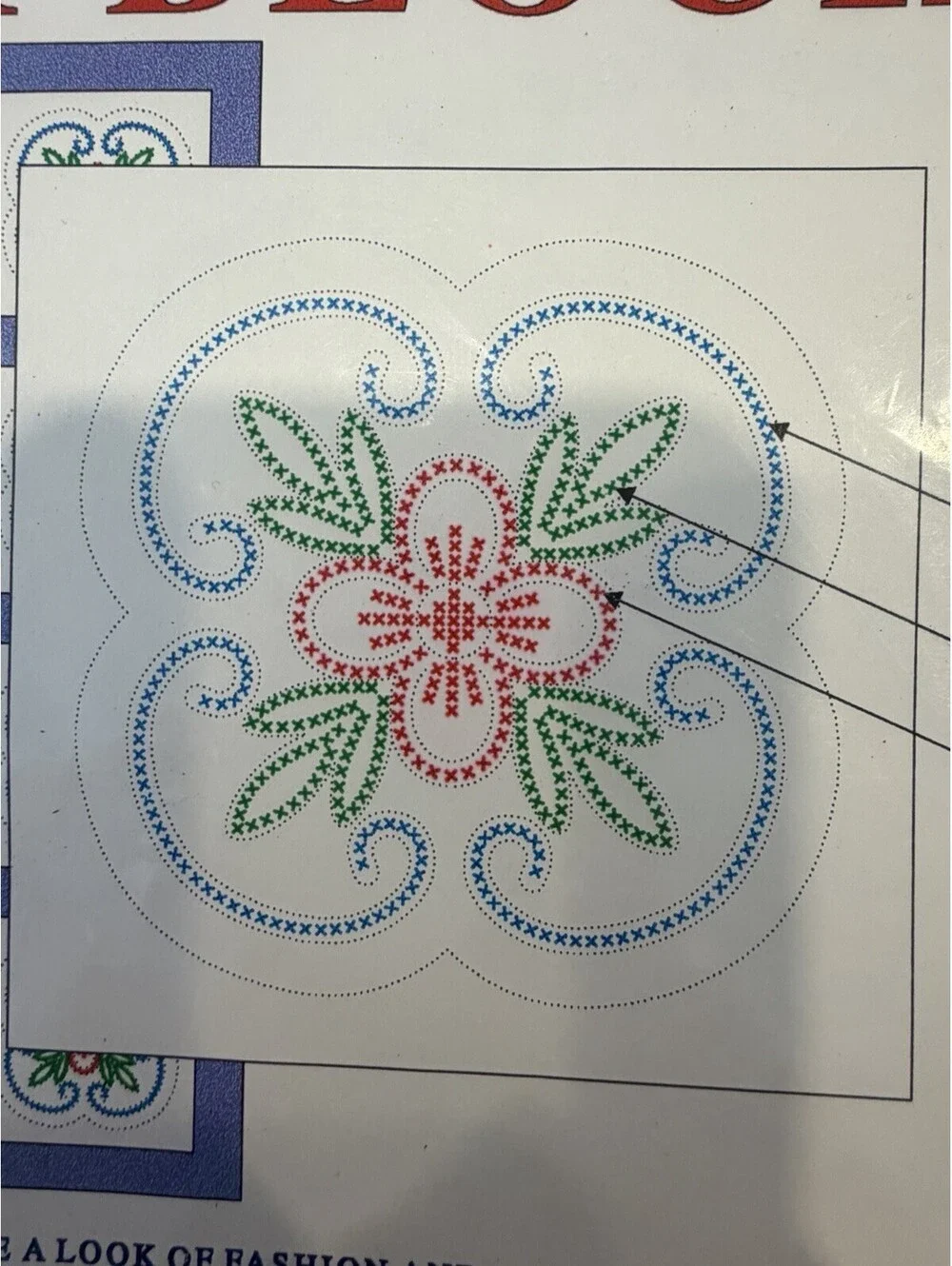 Vtg Jack Dempsey White Quilt Blocks 18” XXX Floral Design #5 New